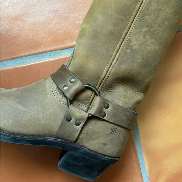 Frye Brown Leather Women's Harness Boots 12R size 9.5 - Picture 9 of 11